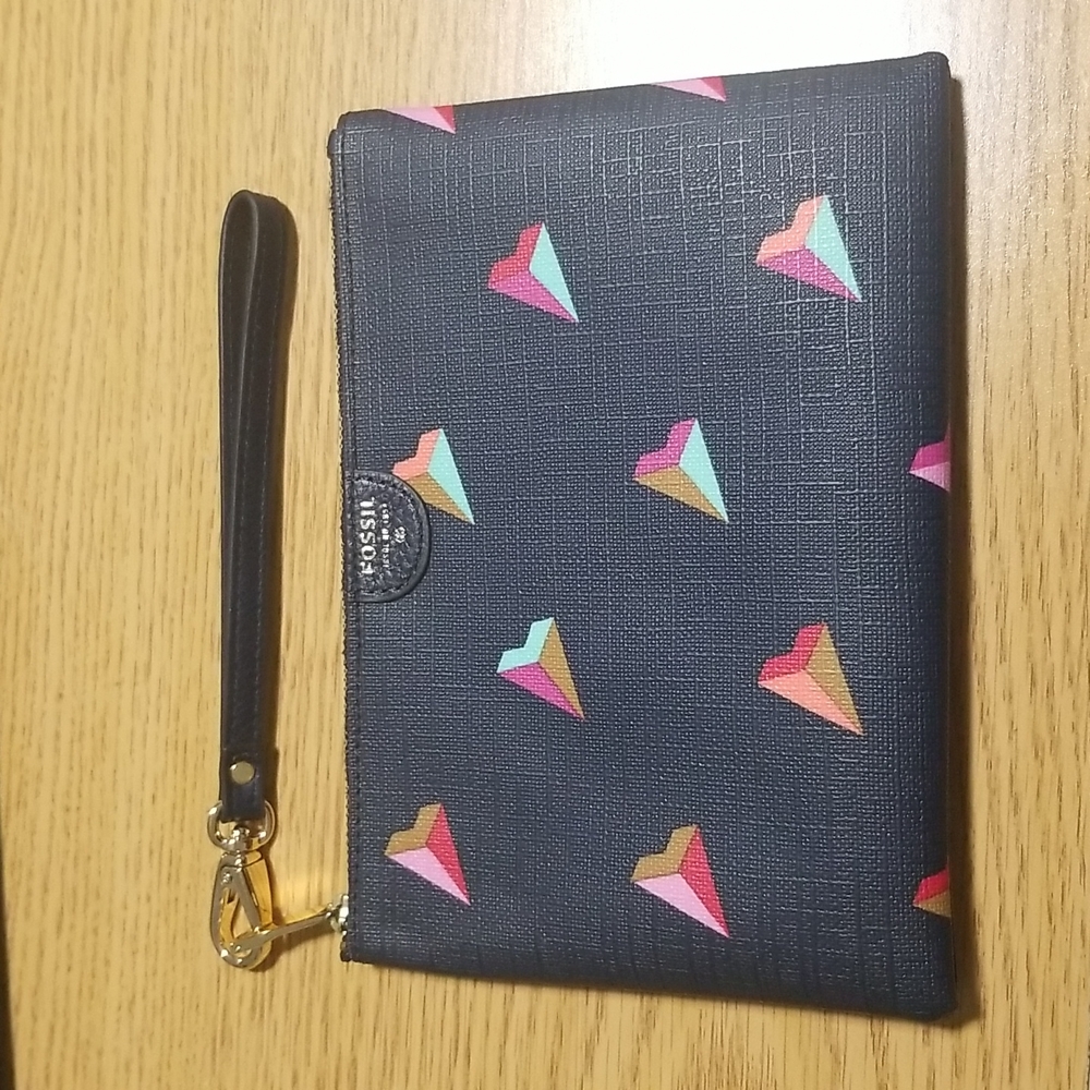 Fossil Wristlet Paper Plane Design In Blue Rare - Picture 1 of 5